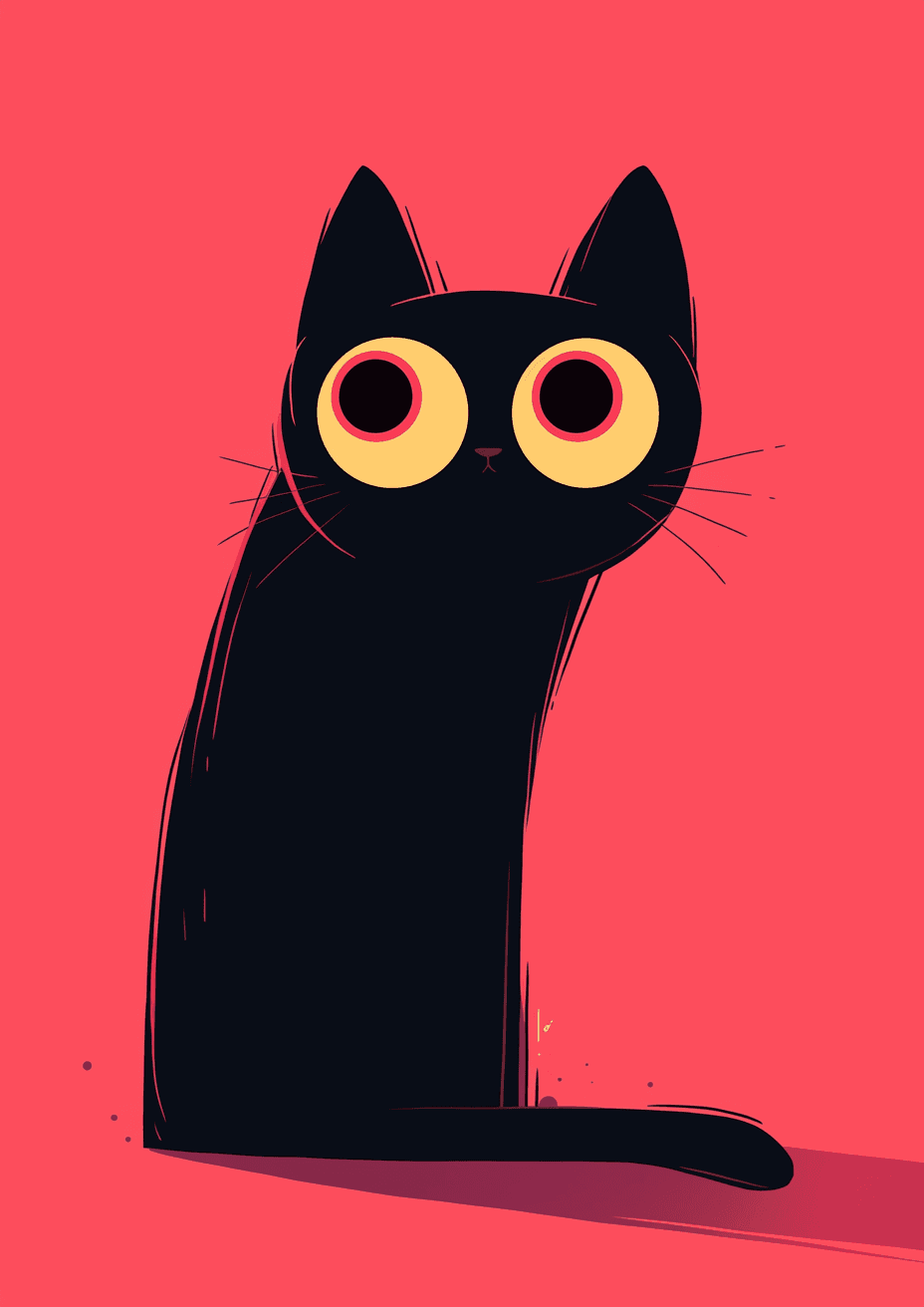 Abstract Cat Flip original repeating artwork