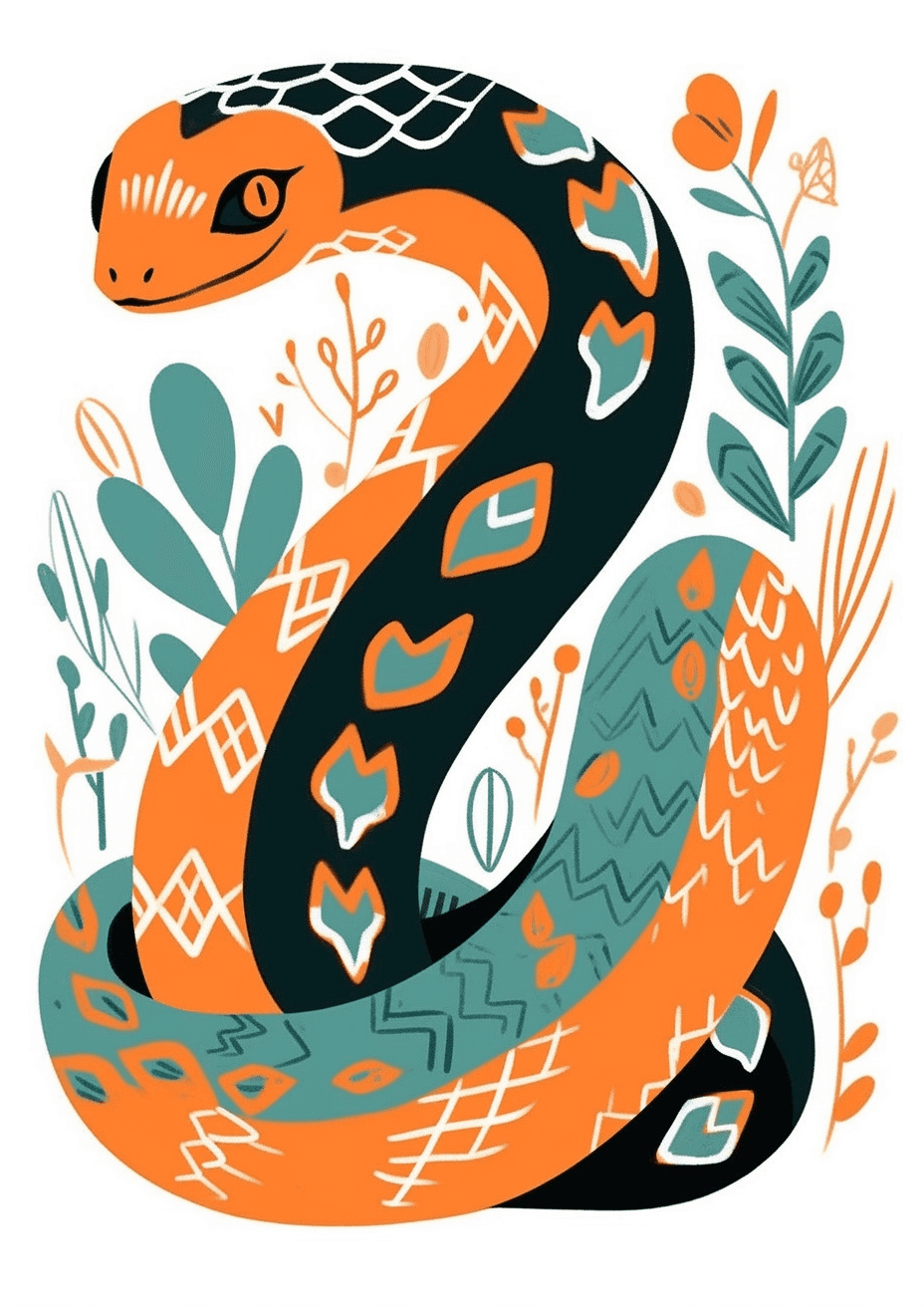 Snake original repeating artwork