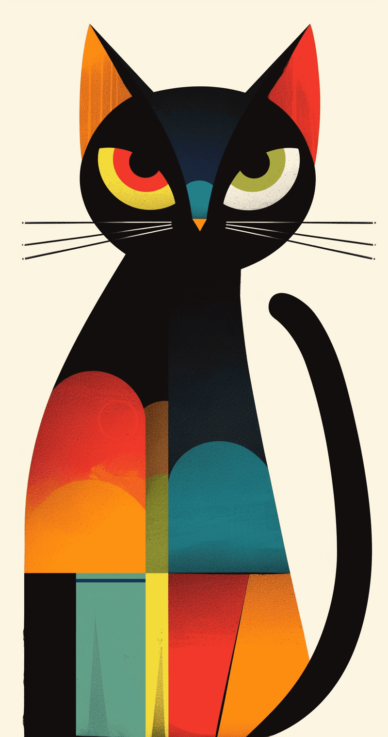 Abstract Cat Loop original repeating artwork