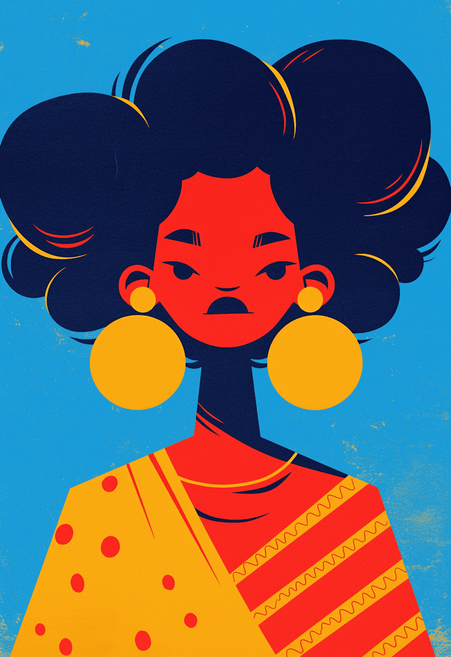 Woman Winter original repeating artwork