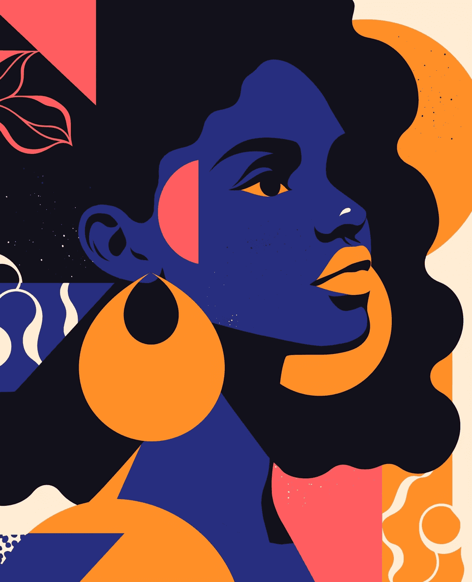 Woman Run original repeating artwork