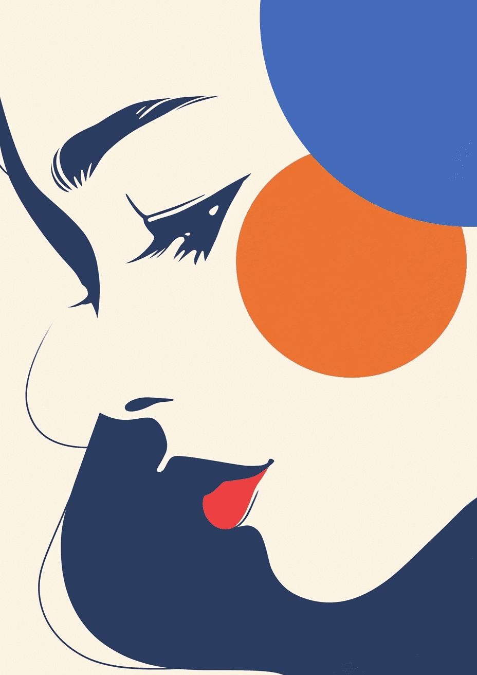 Woman Zoom original repeating artwork