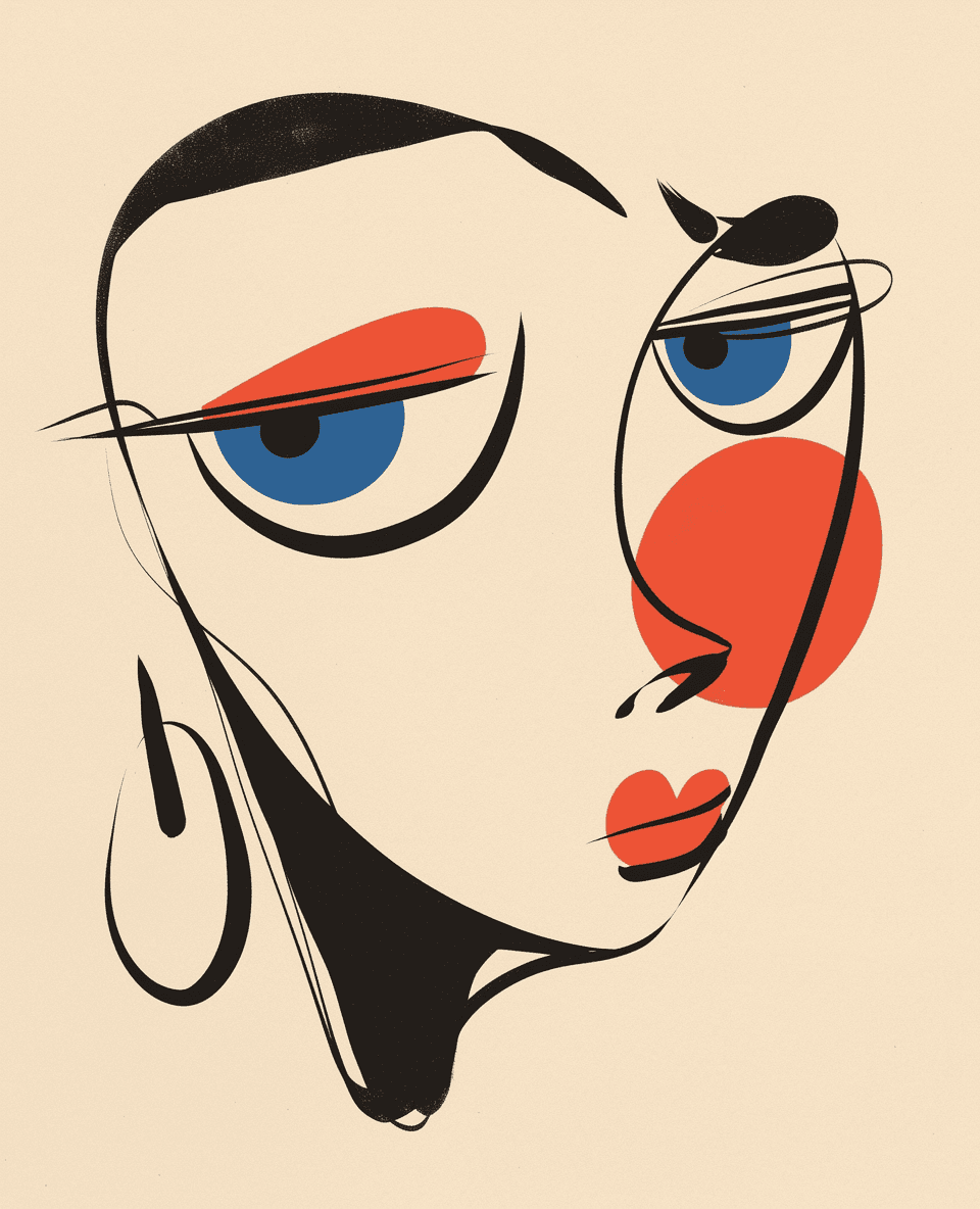 Abstract People Blast original repeating artwork