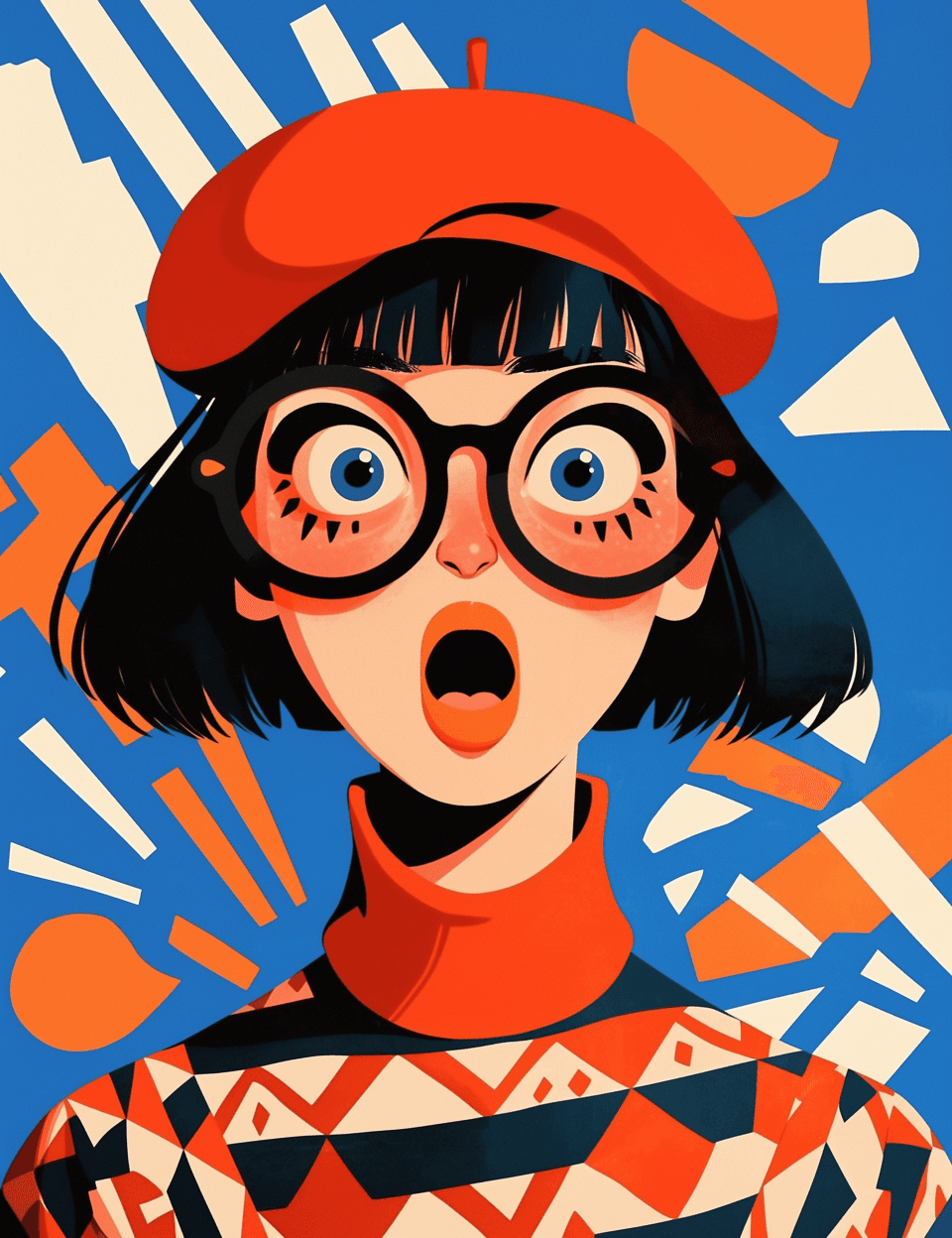 Woman Flare original repeating artwork