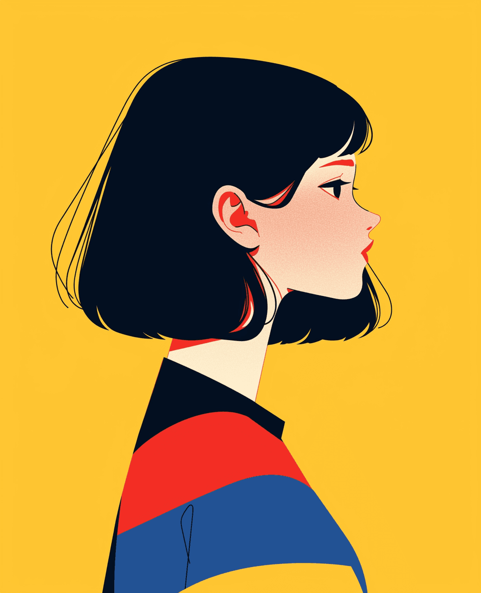 Woman Rooftop original repeating artwork