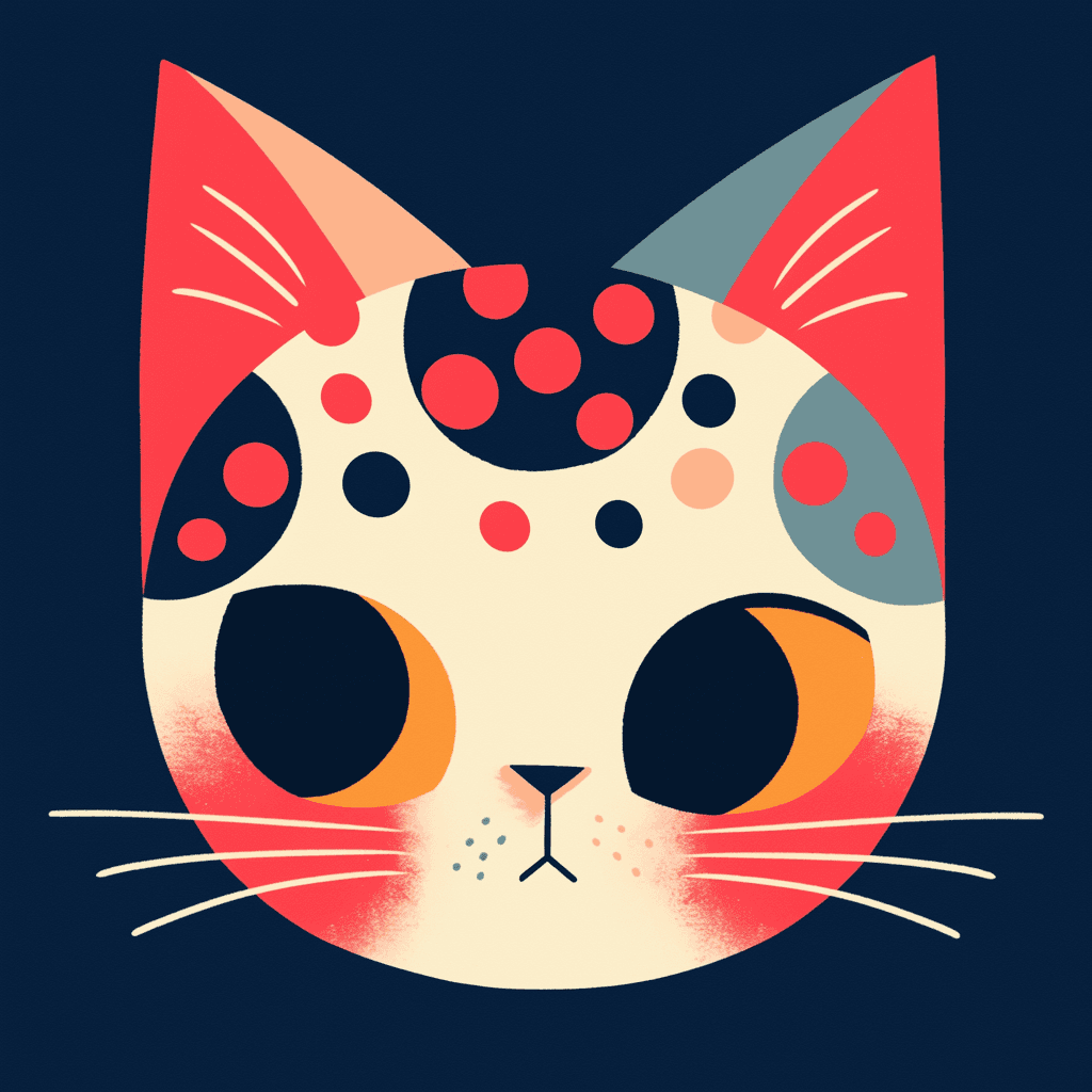 Abstract Cat Zip original repeating artwork