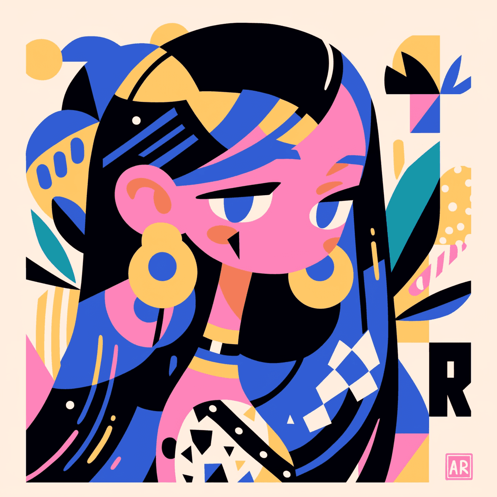 Woman Shade original repeating artwork