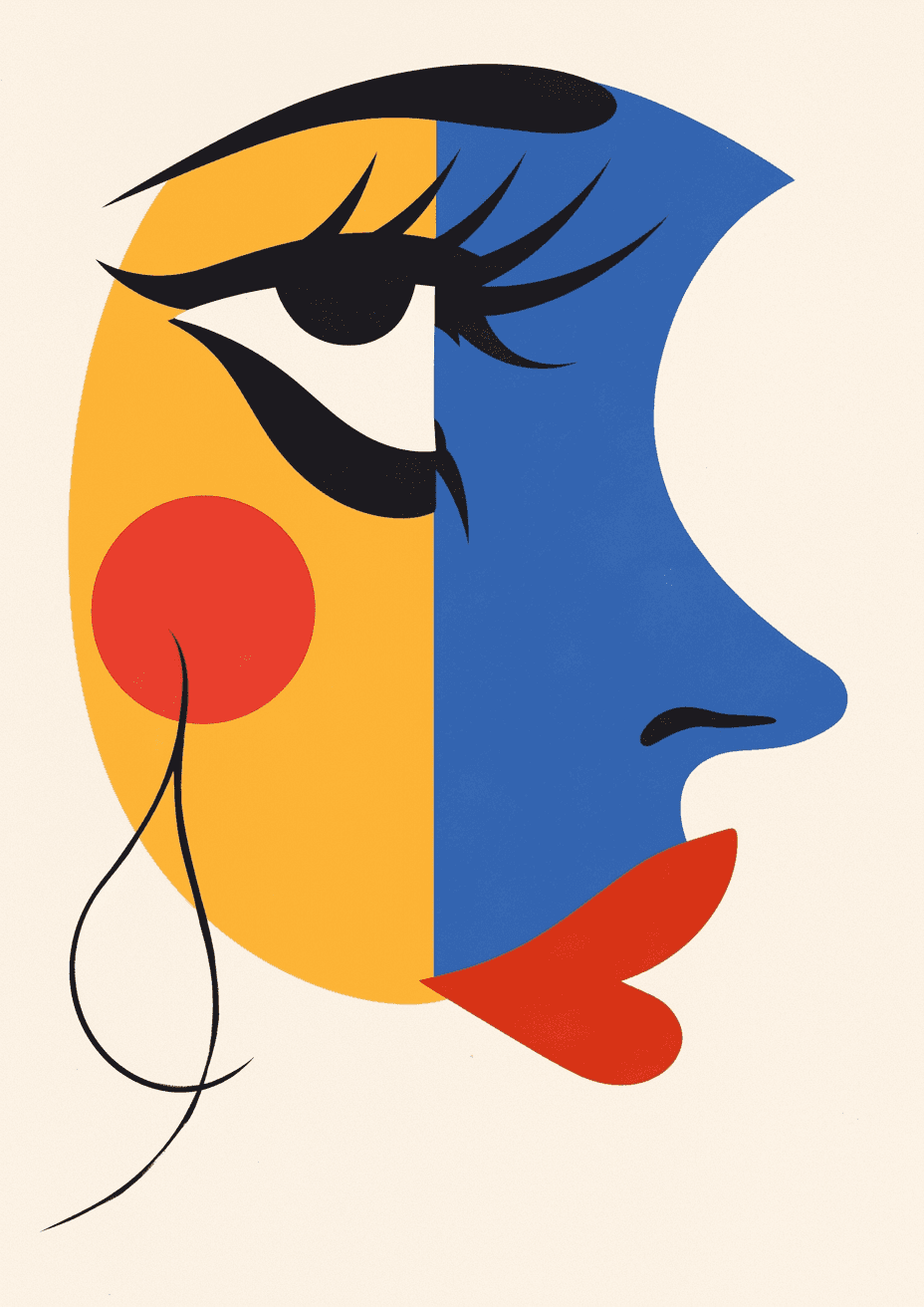 Woman Sunrise original repeating artwork