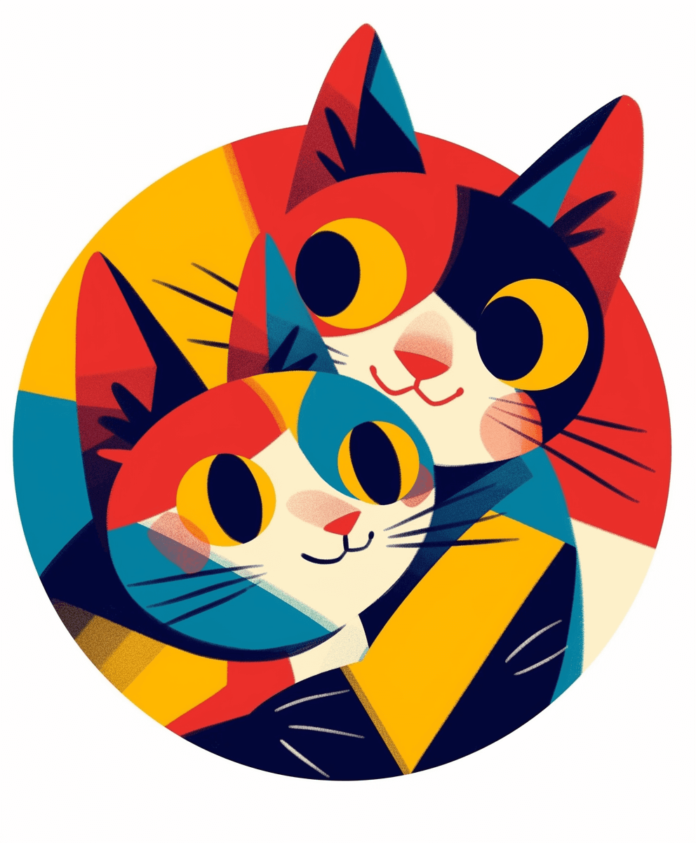Abstract Cat Festival original repeating artwork