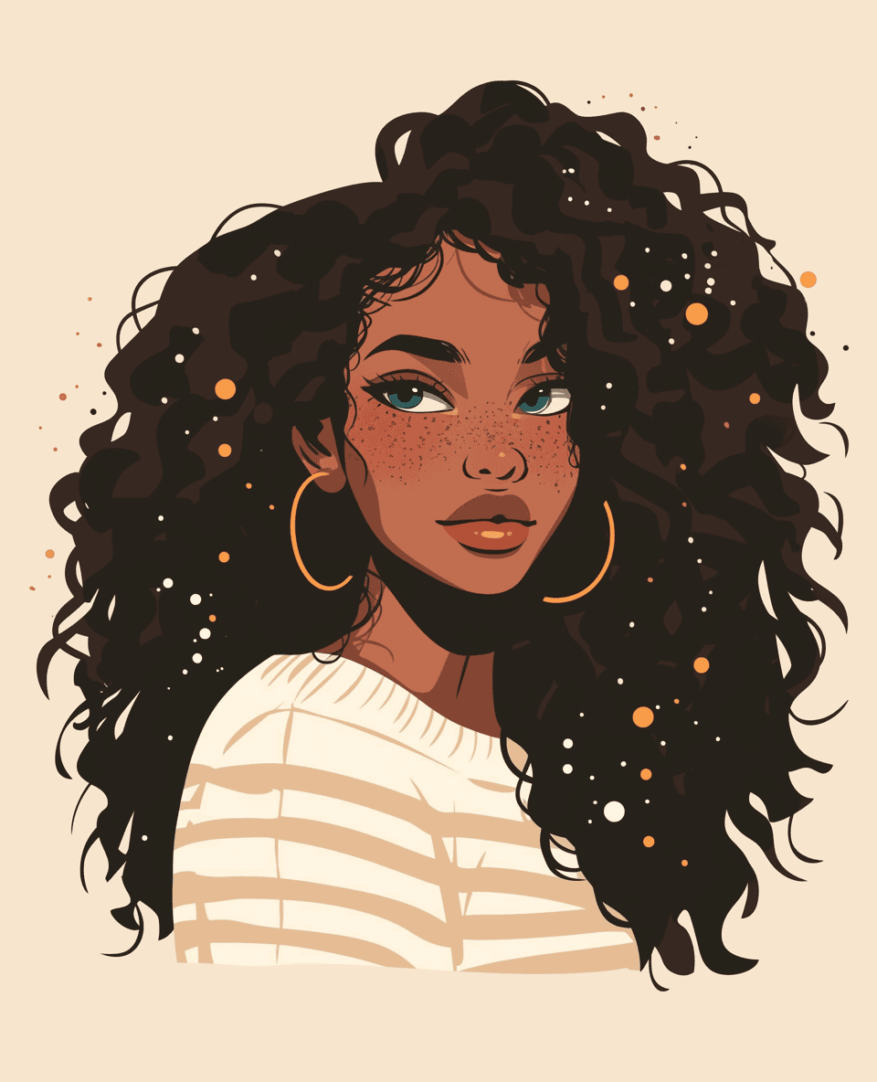 Woman Duo original repeating artwork