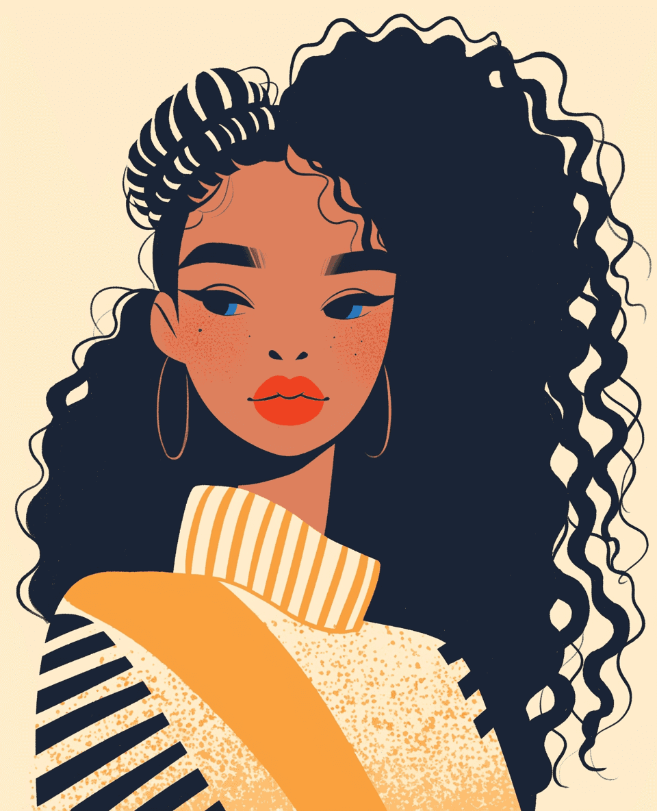Woman Noon original repeating artwork