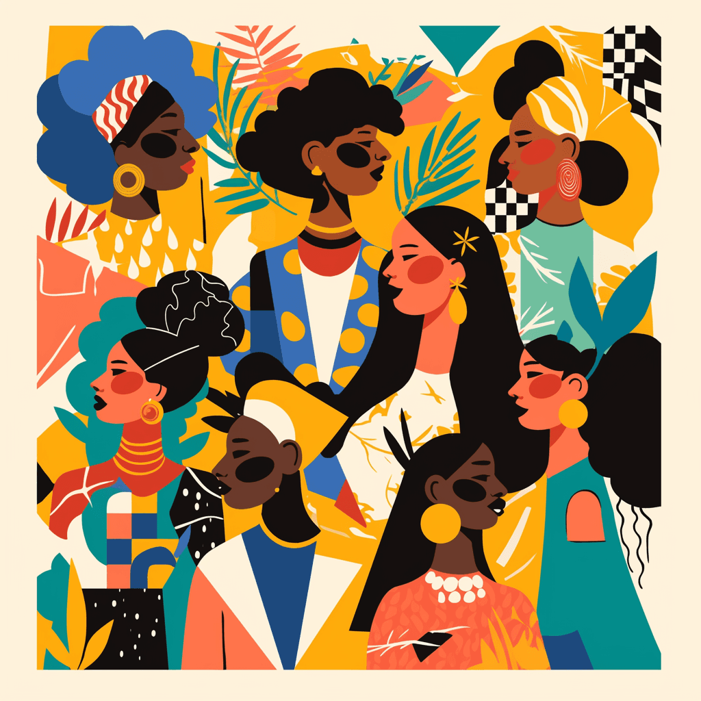 Abstract People Echo original repeating artwork
