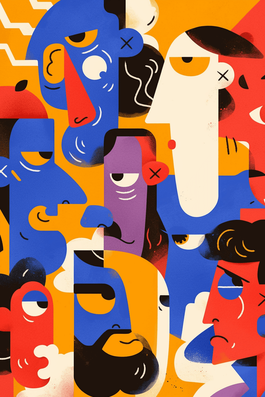 Abstract People Carnival original repeating artwork
