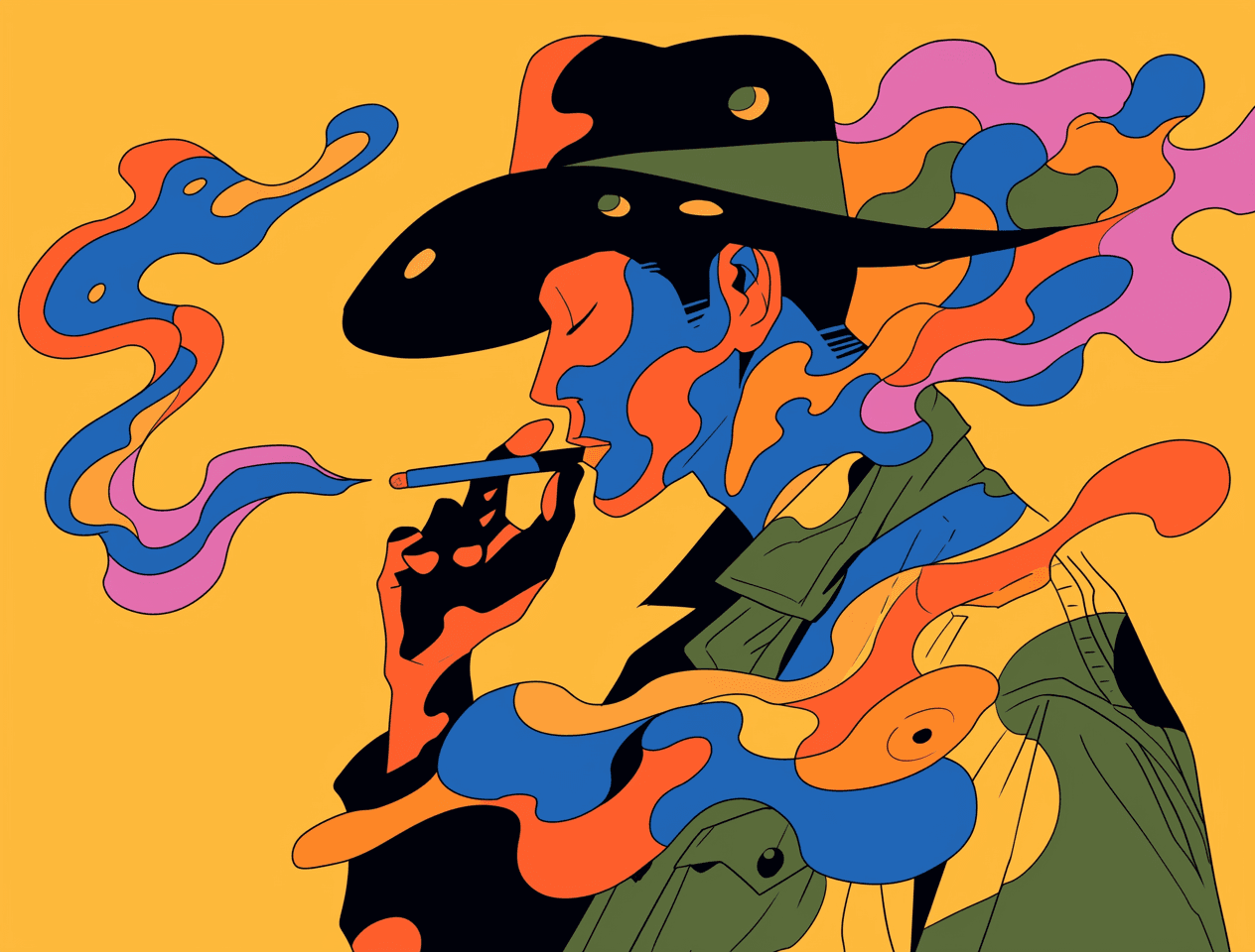 Abstract People Dash original repeating artwork