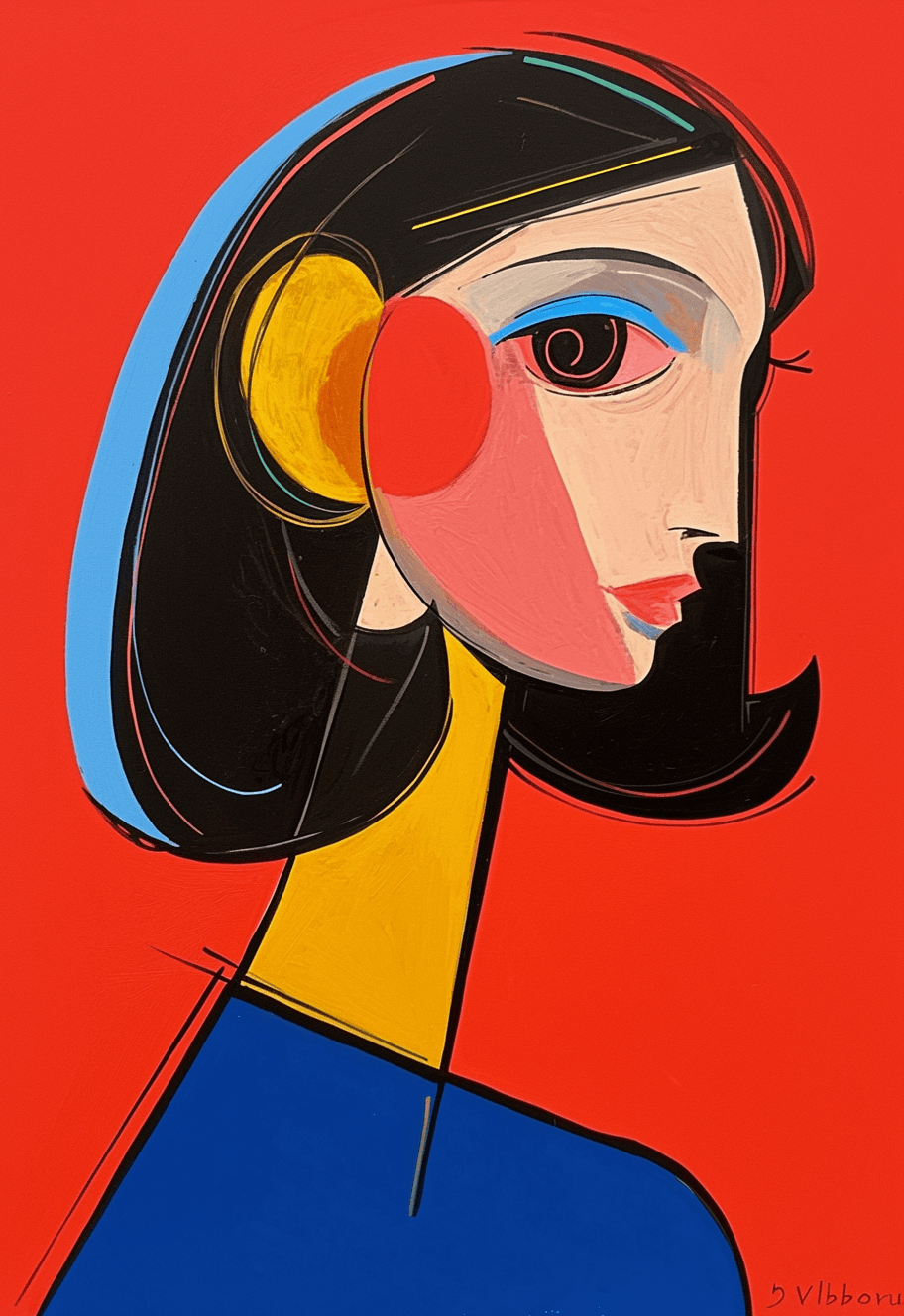 Abstract People Festival original repeating artwork