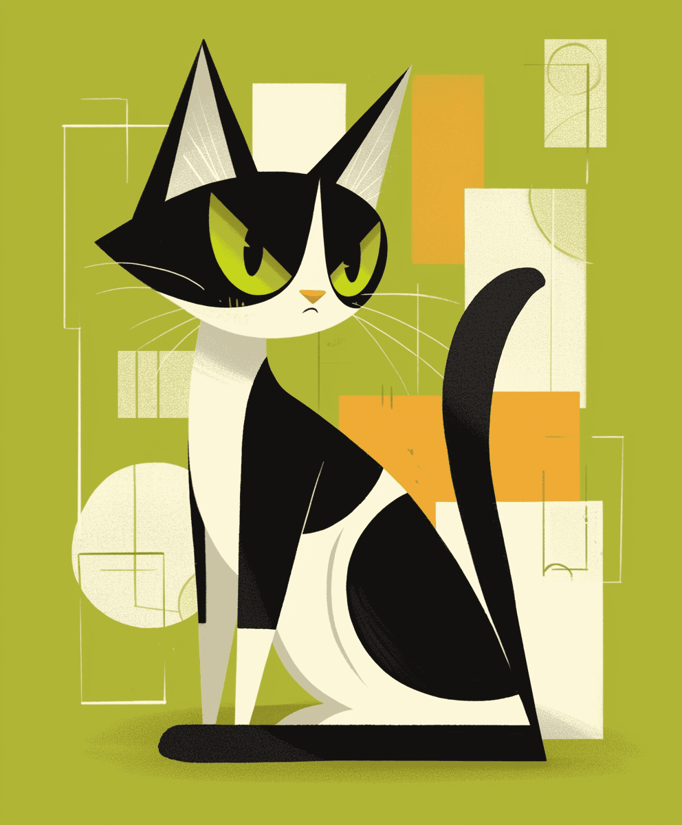 Abstract Cat Team original repeating artwork