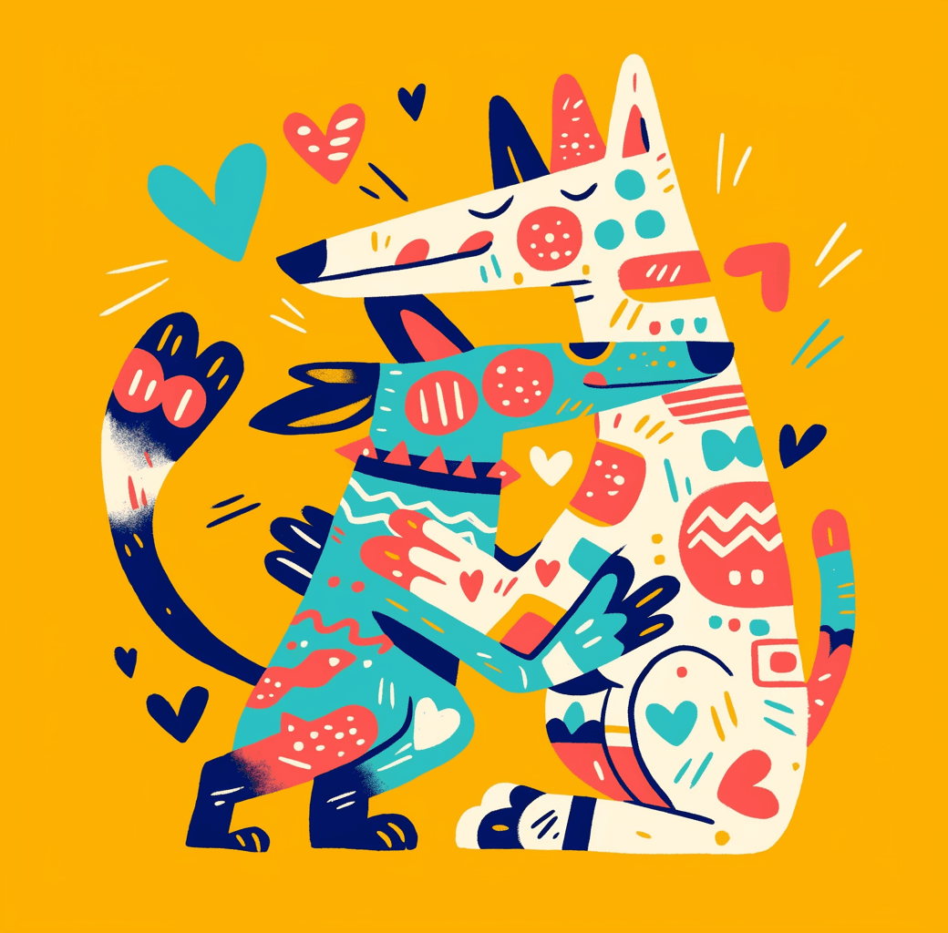 Abstract Animals Team original repeating artwork