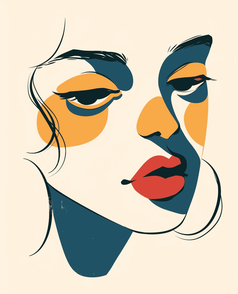Abstract People Rush original repeating artwork