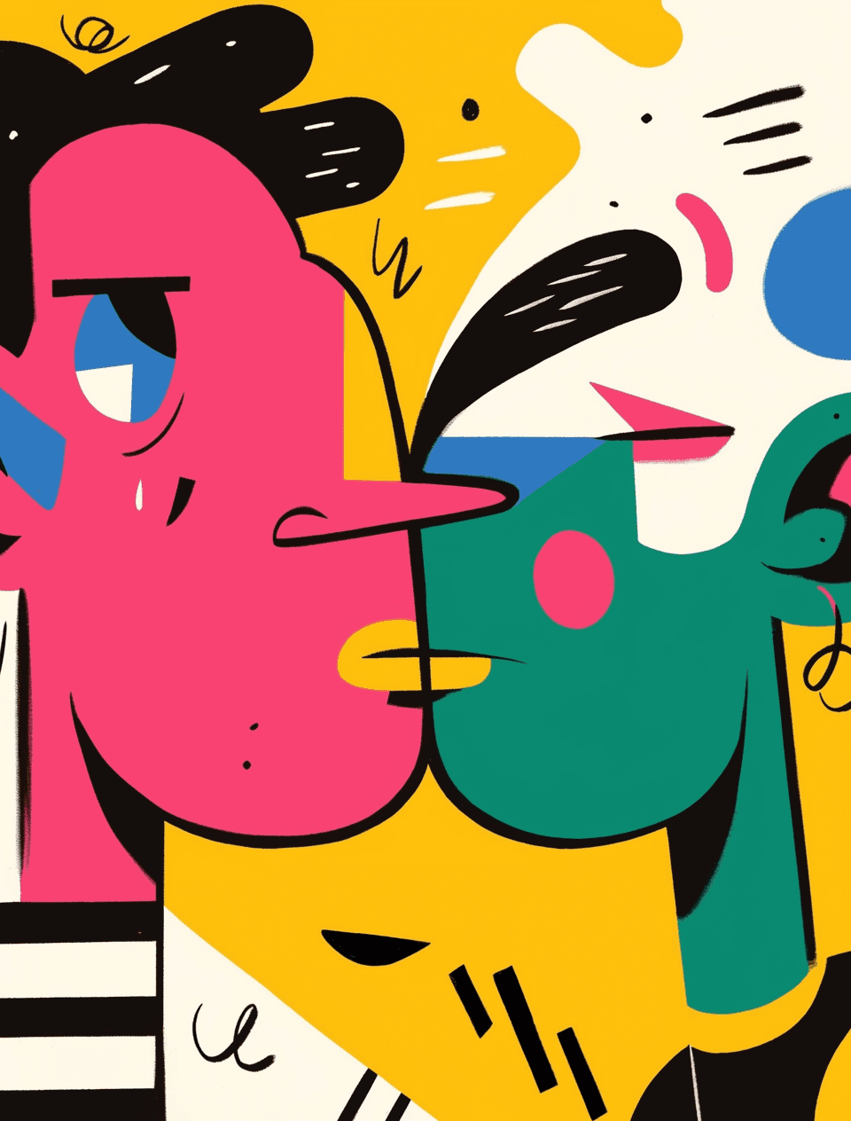 Abstract People Bop original repeating artwork