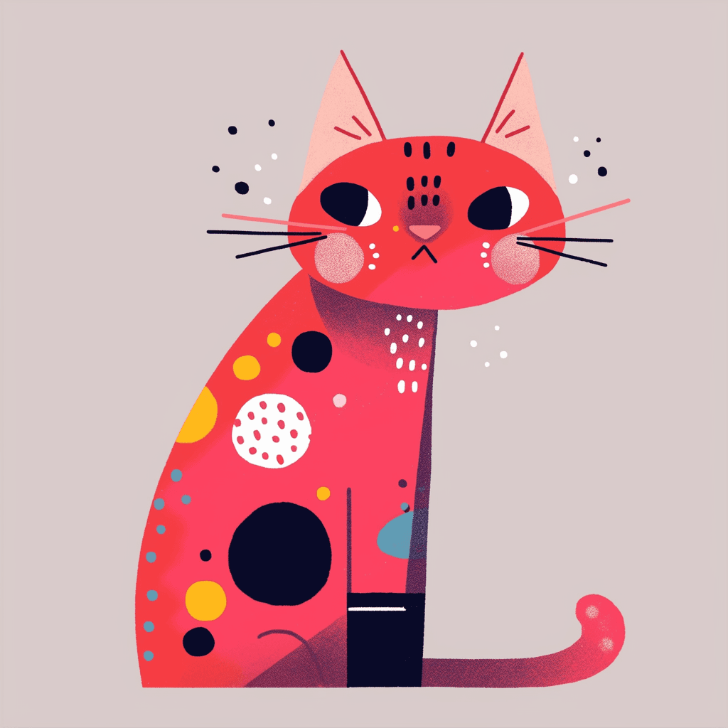 Abstract Cat Bounce original repeating artwork