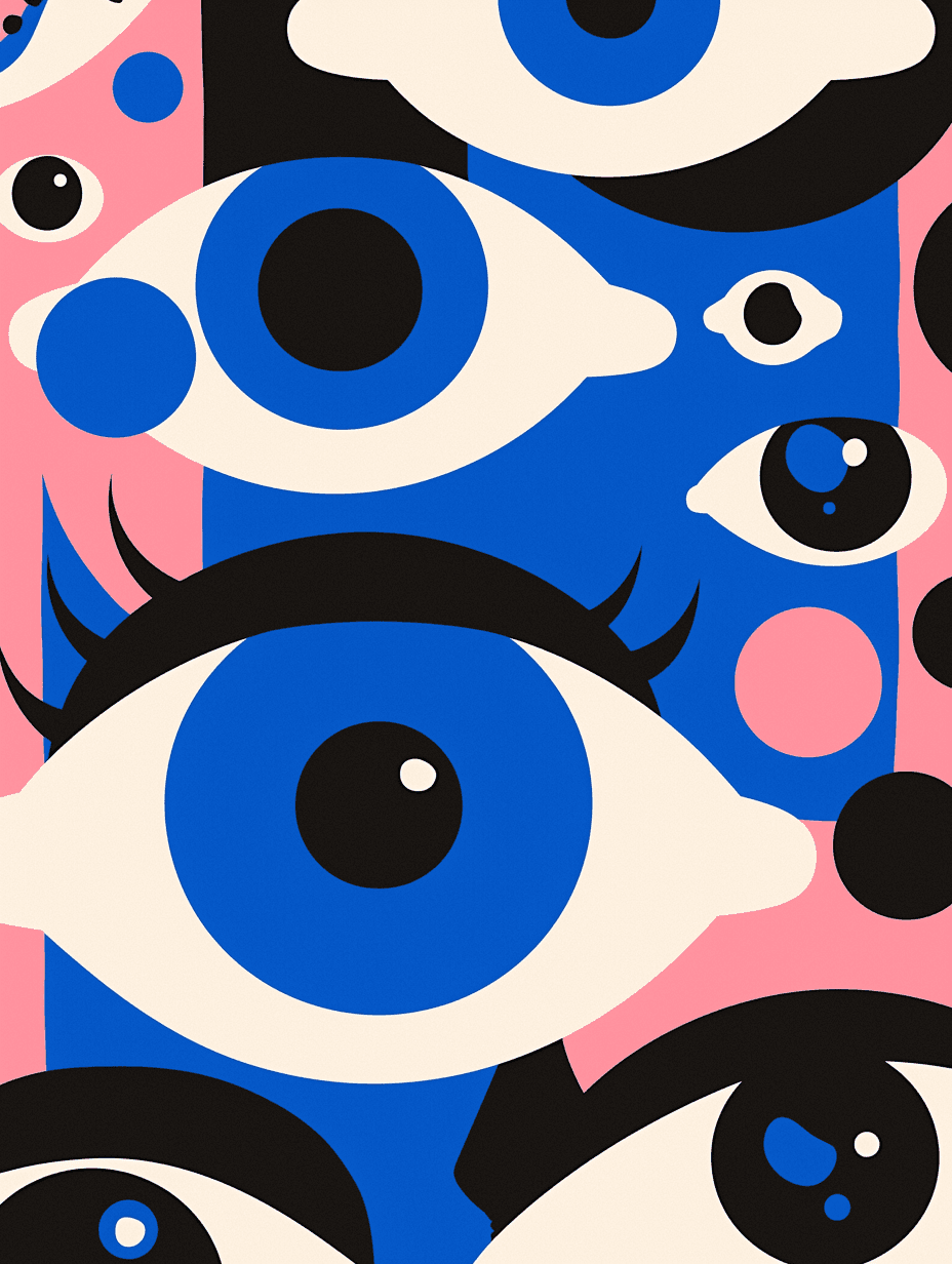 Abstract Eye Buzz original repeating artwork