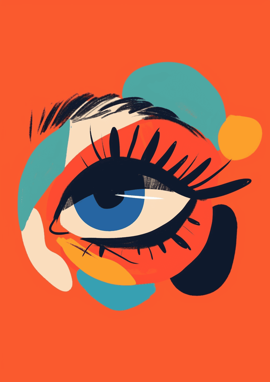 Abstract Eye Amber original repeating artwork