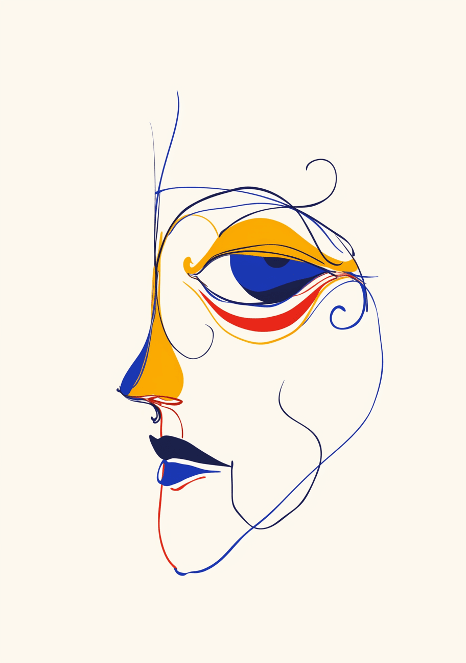 Face Pastel original repeating artwork