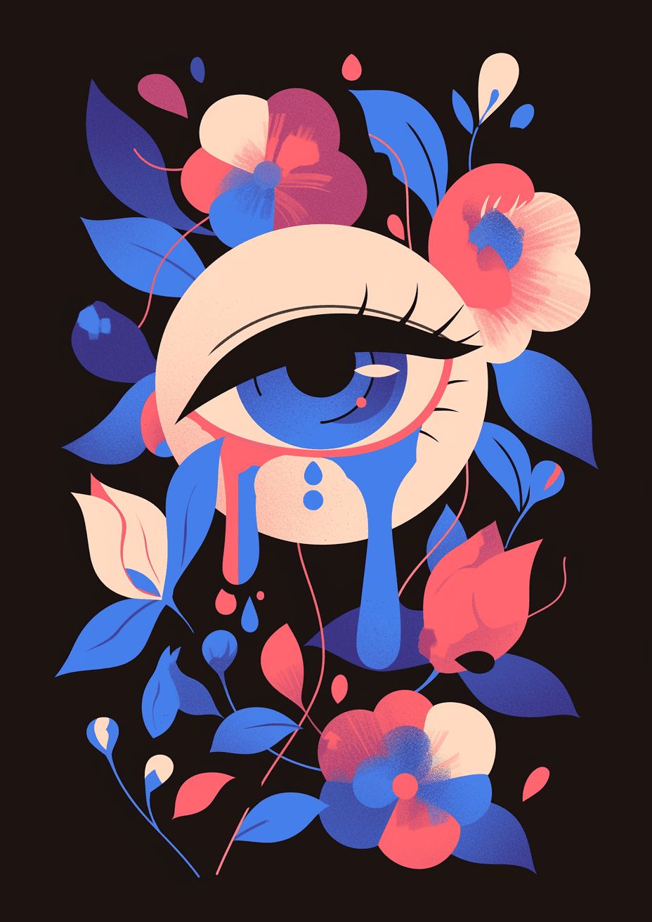 Abstract Eye Moonlit original repeating artwork