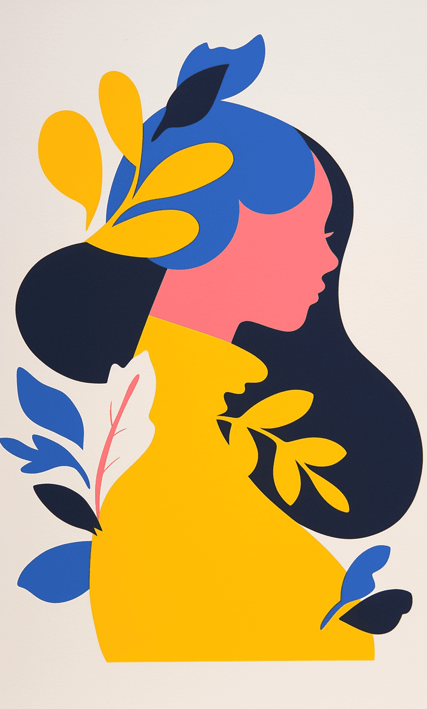 Woman Morning original repeating artwork