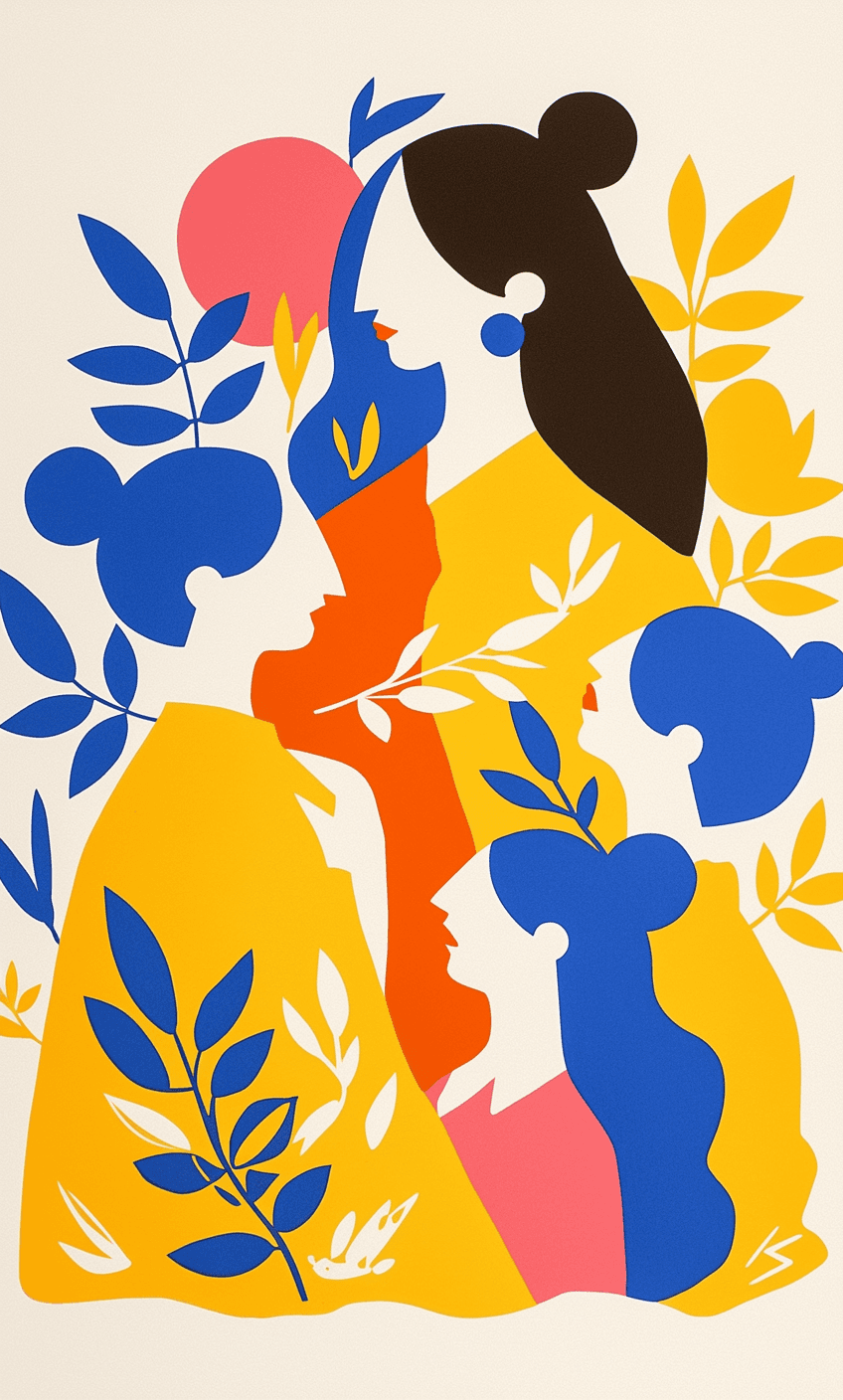 Woman Play original repeating artwork