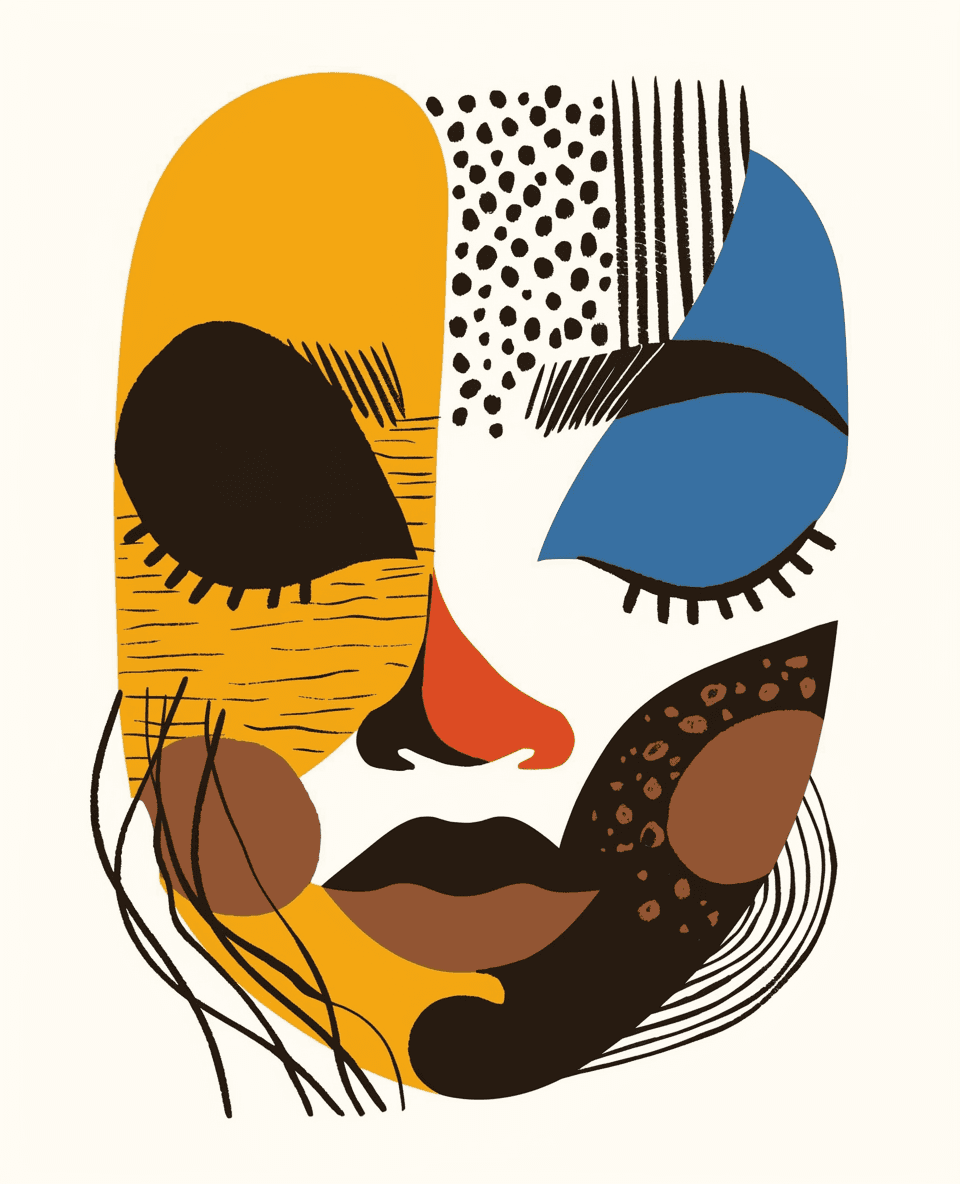 Abstract Figure 043 original repeating artwork