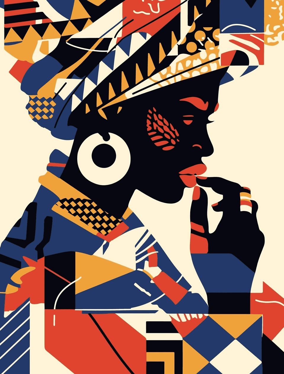 Abstract Figure Duo original repeating artwork