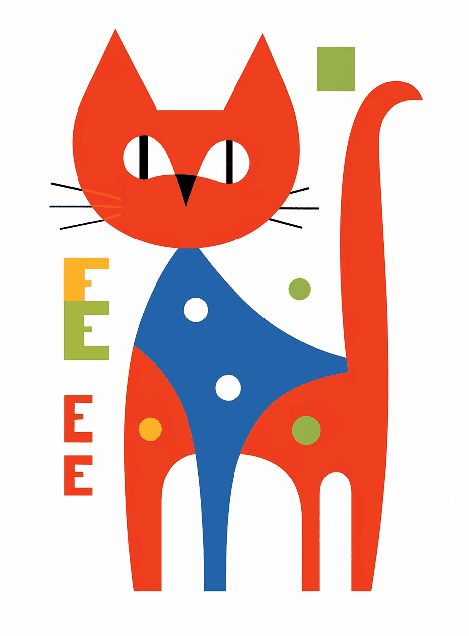 Cat Rooftop original repeating artwork