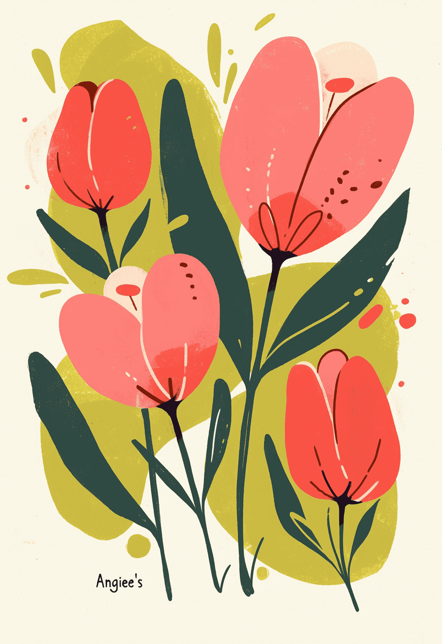 Tulip Path original repeating artwork