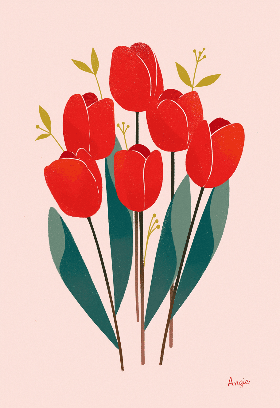 Tulip Corner original repeating artwork
