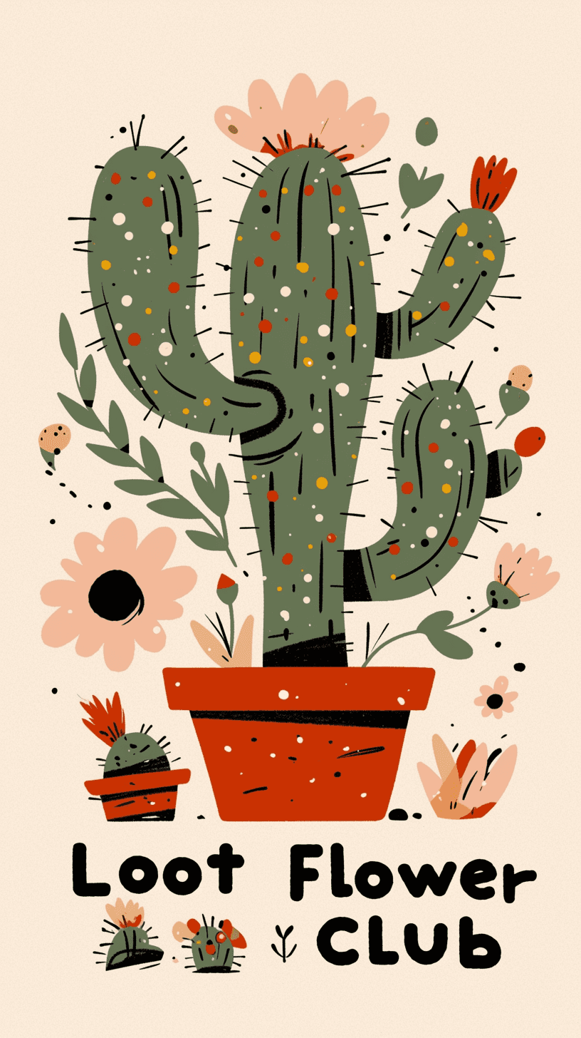 Cactus Echo original repeating artwork