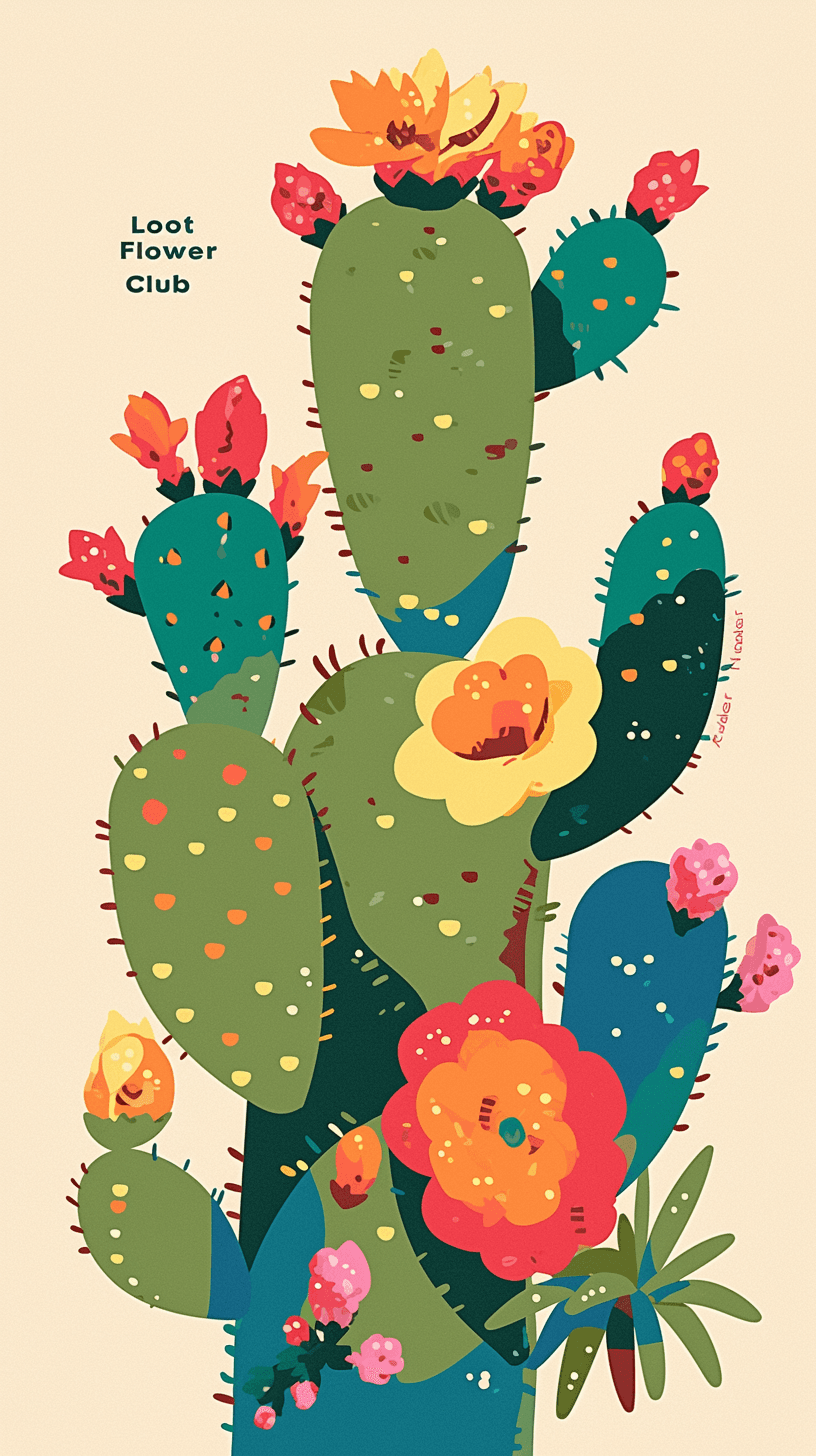 Cactus Neon original repeating artwork