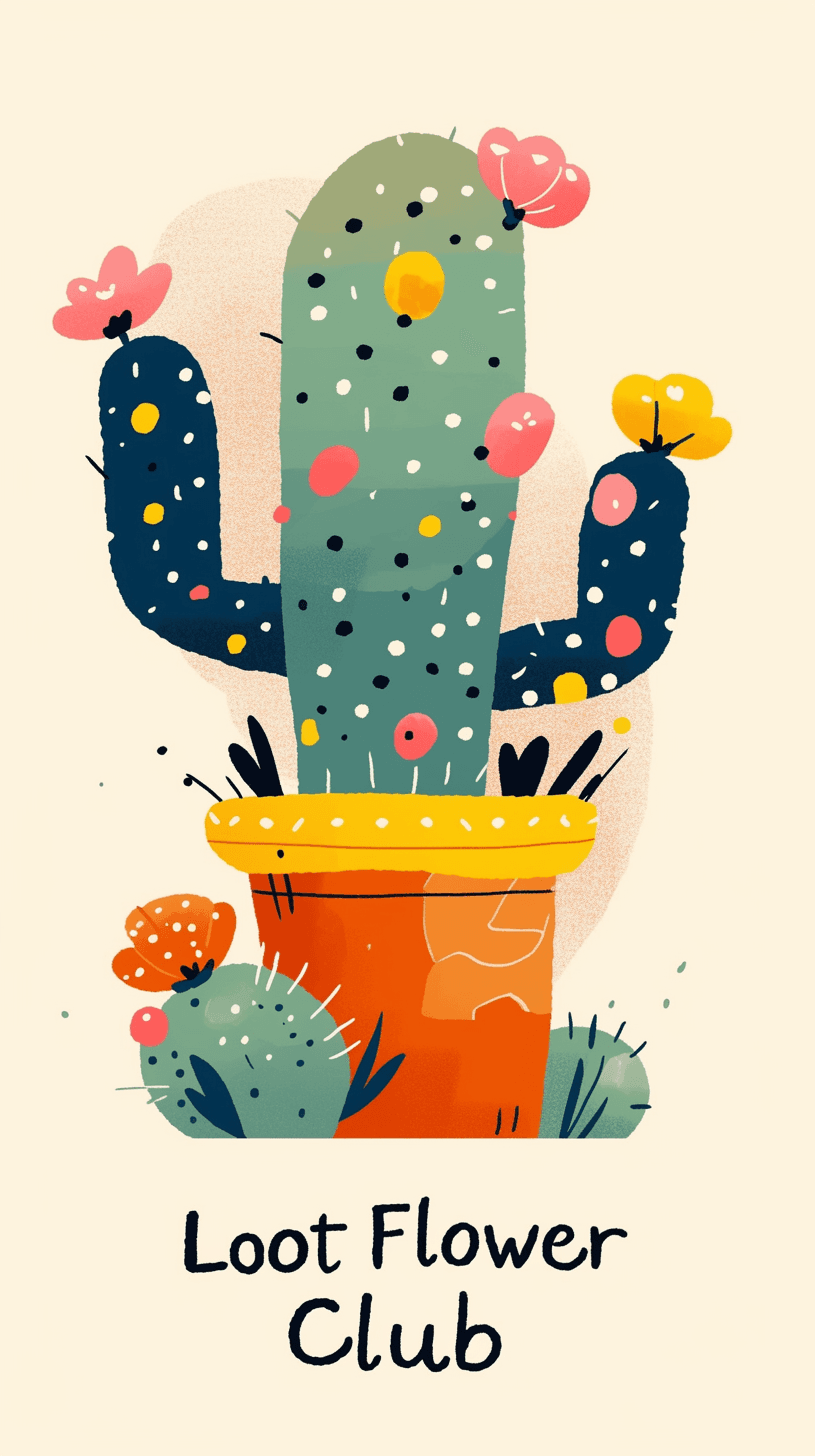 Cactus Zoom original repeating artwork