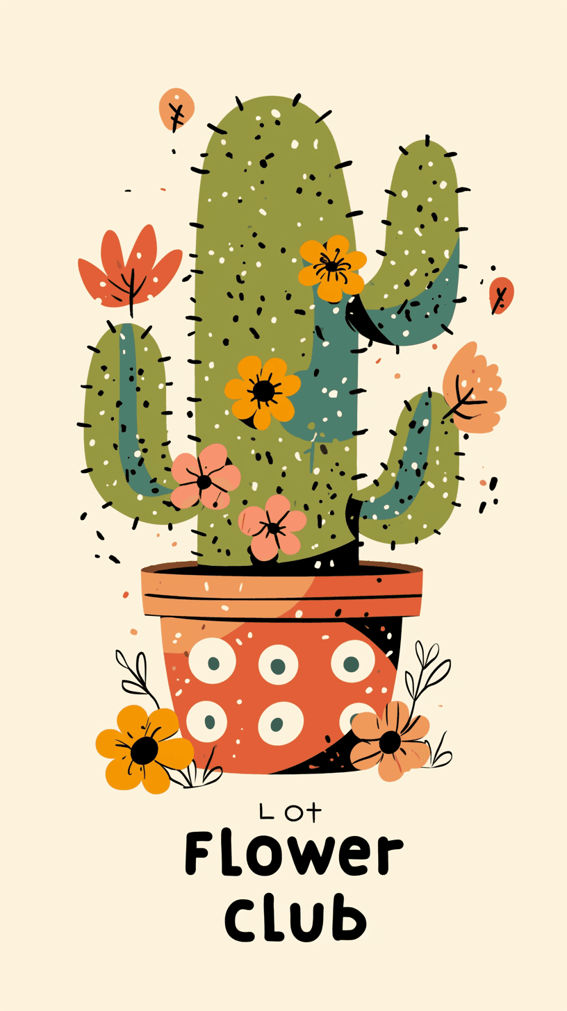 Cactus Slide original repeating artwork