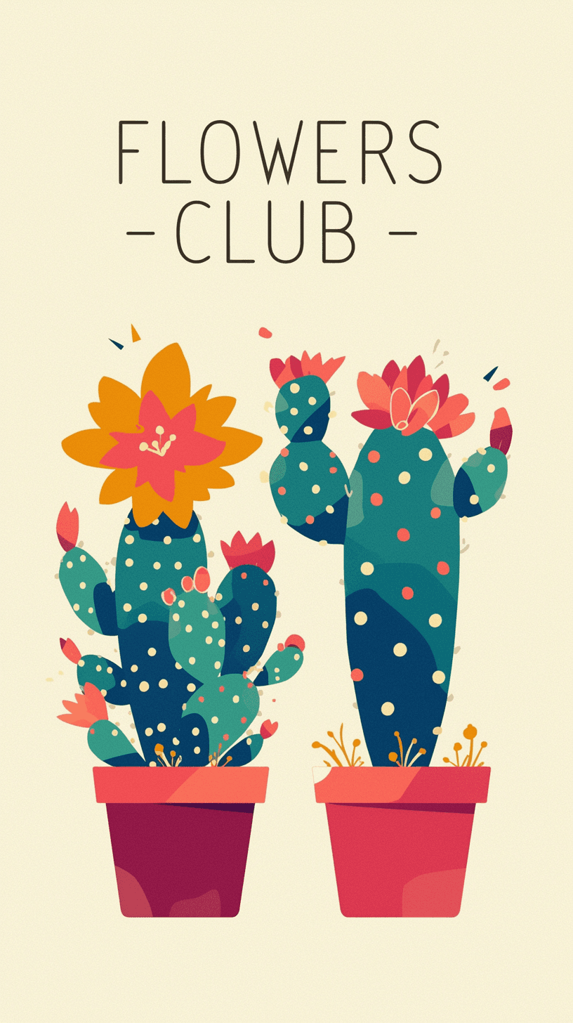 Cactus Pastel original repeating artwork