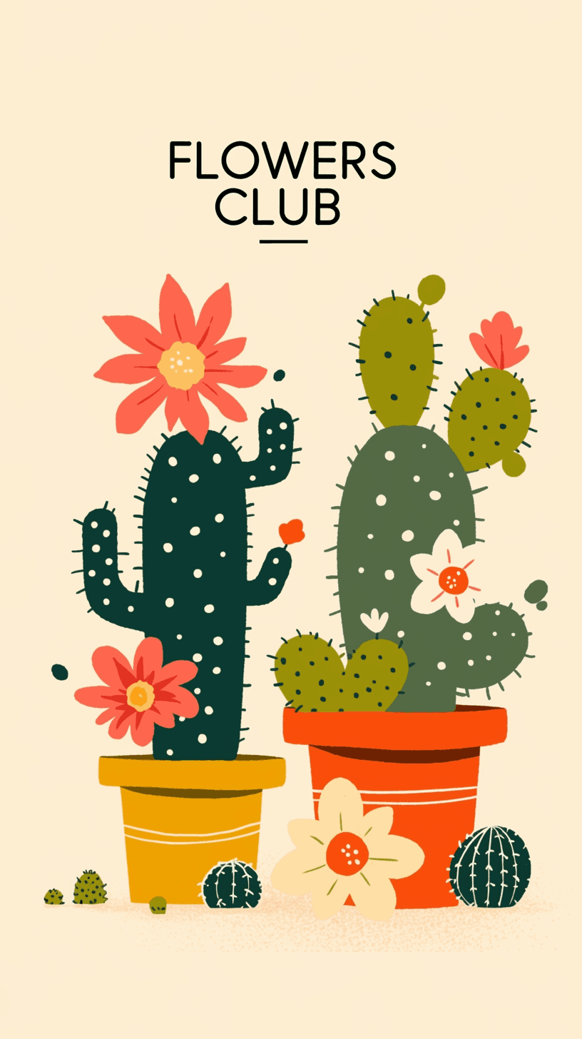 Cactus Flip original repeating artwork
