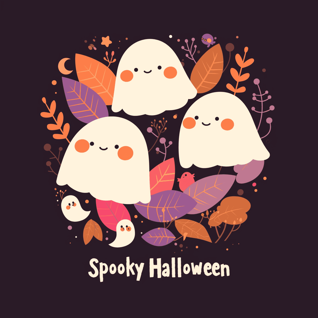 Halloween Ghost Bounce original repeating artwork