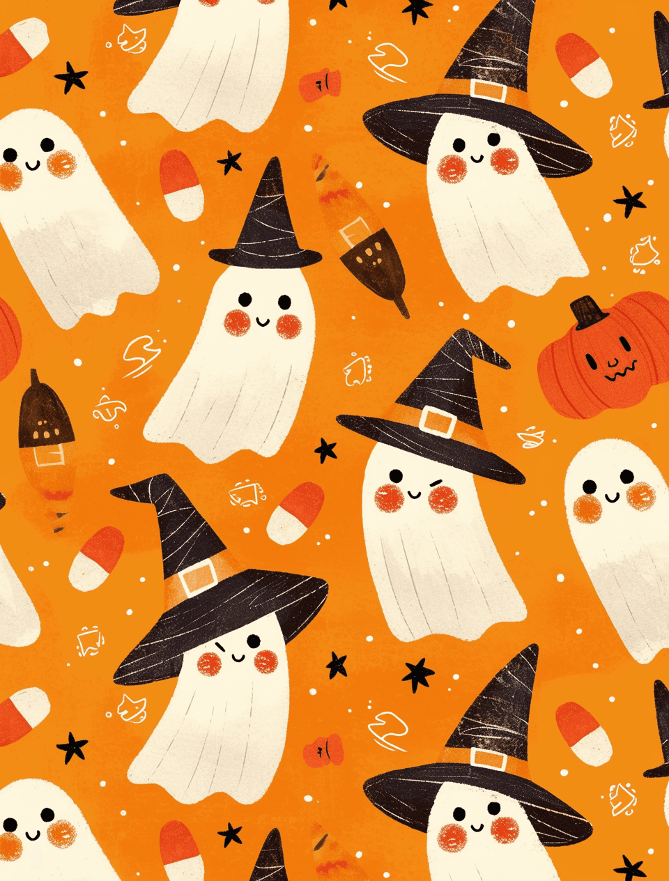 Halloween Ghost Buzz original repeating artwork