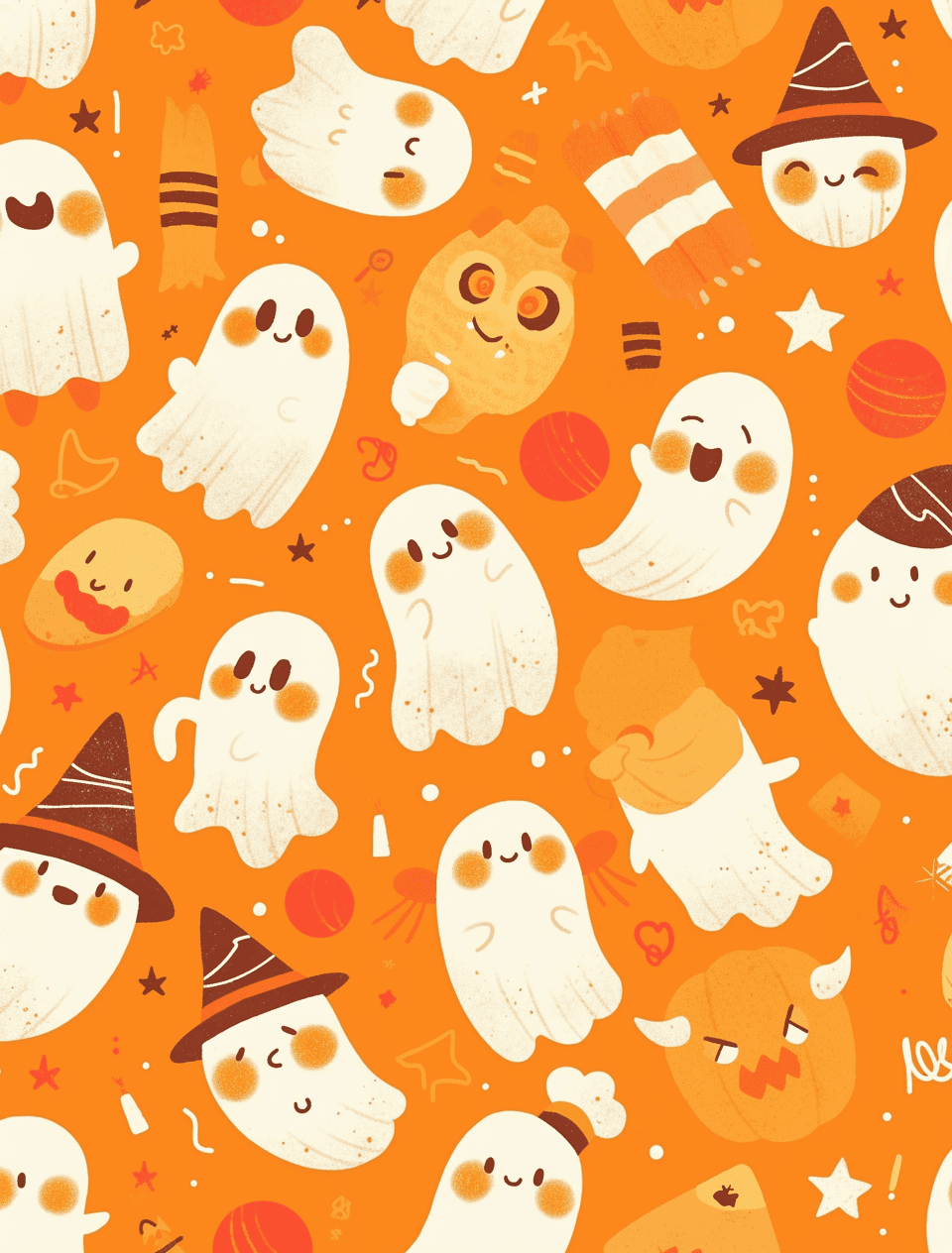 Halloween Ghost Silver original repeating artwork