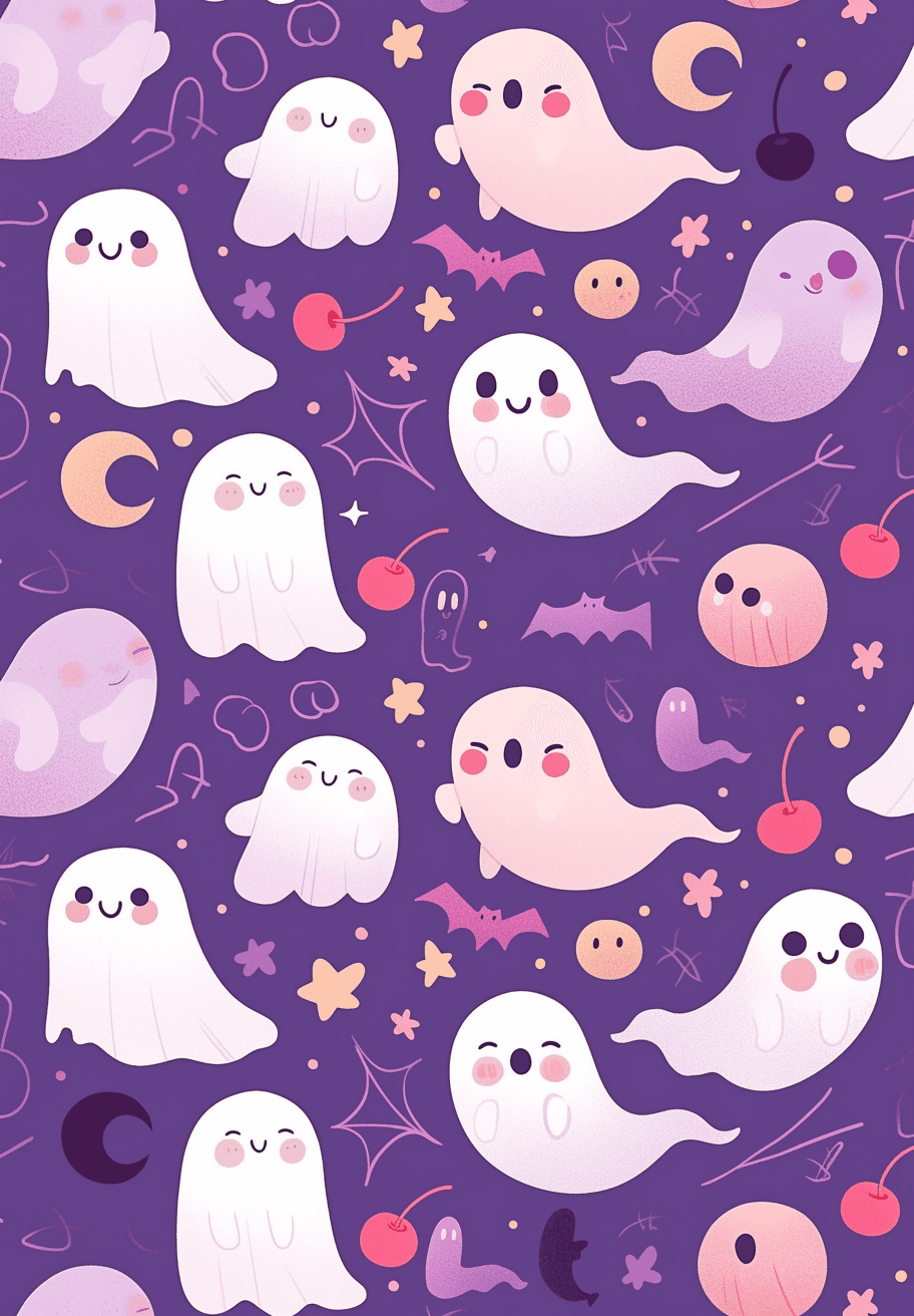 Halloween Ghost Sunrise original repeating artwork