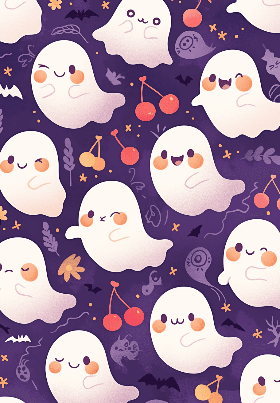 Halloween Ghost Gleam original repeating artwork