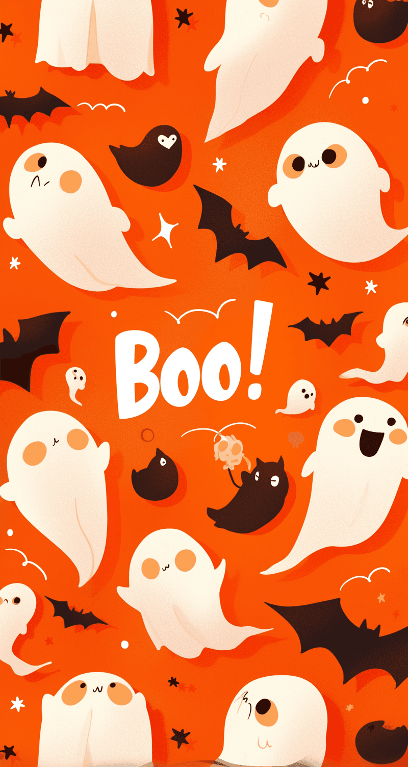 Halloween Ghost Go original repeating artwork