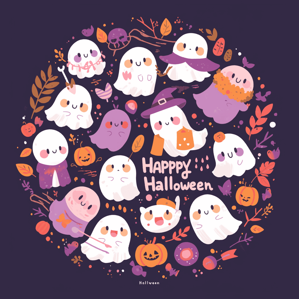 Halloween Ghost Glide original repeating artwork