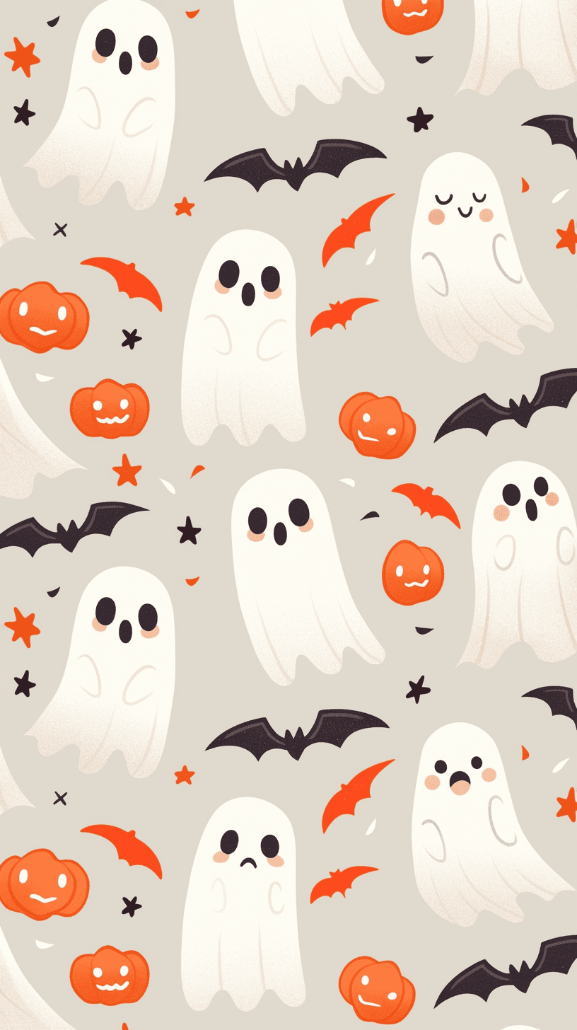 Halloween Ghost Bold original repeating artwork