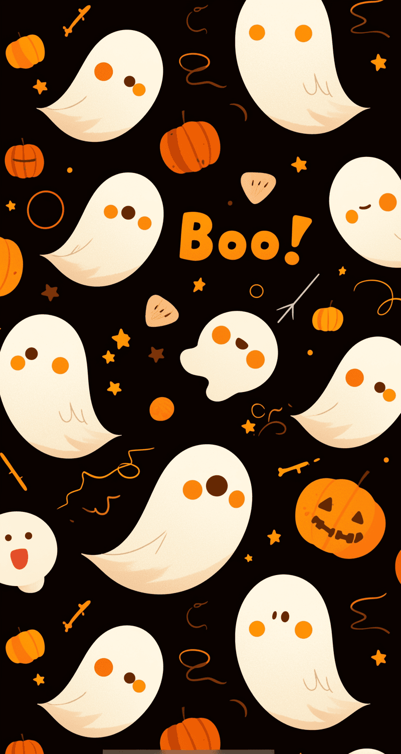 Halloween Ghost Bop original repeating artwork